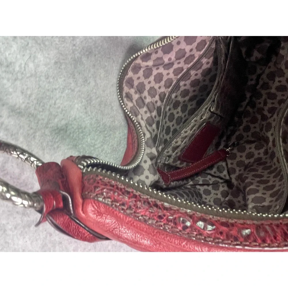 VTG Brighton Florencia Valencia Hobo Burgundy Shoulder Bag, Expandable,‎ leather